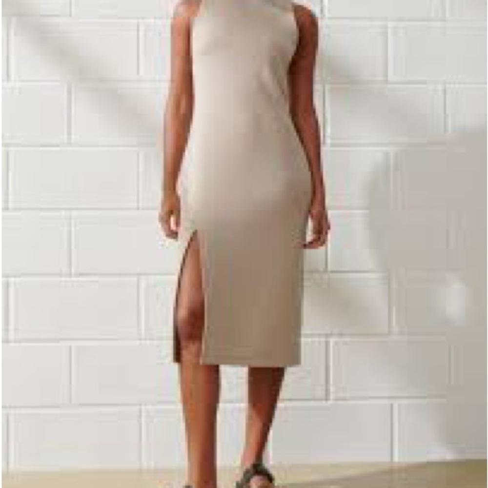 Sporty Beige Sleeveless Dress